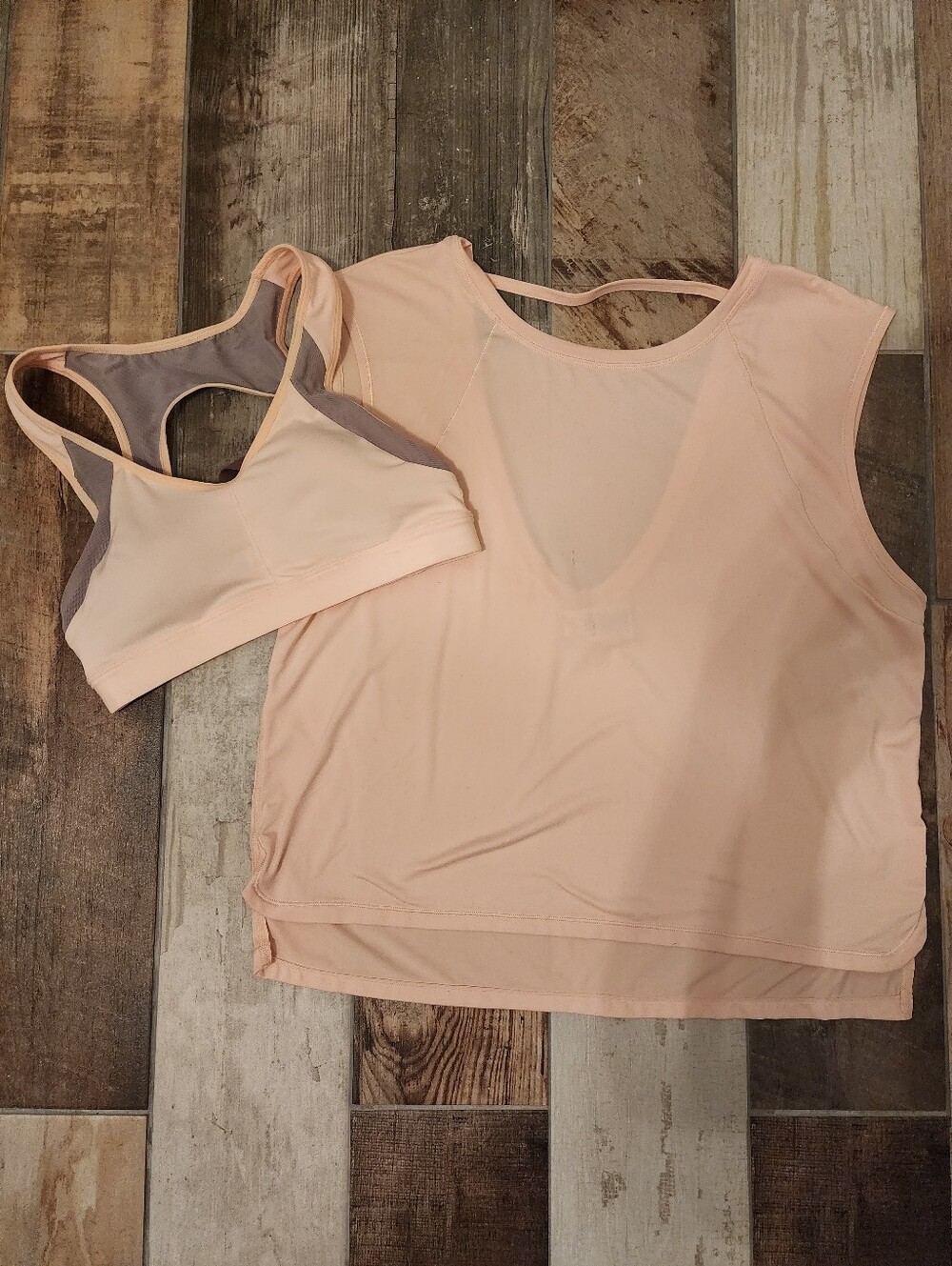 Champion Peach Seamless Tank Top with Matching Sports Bra